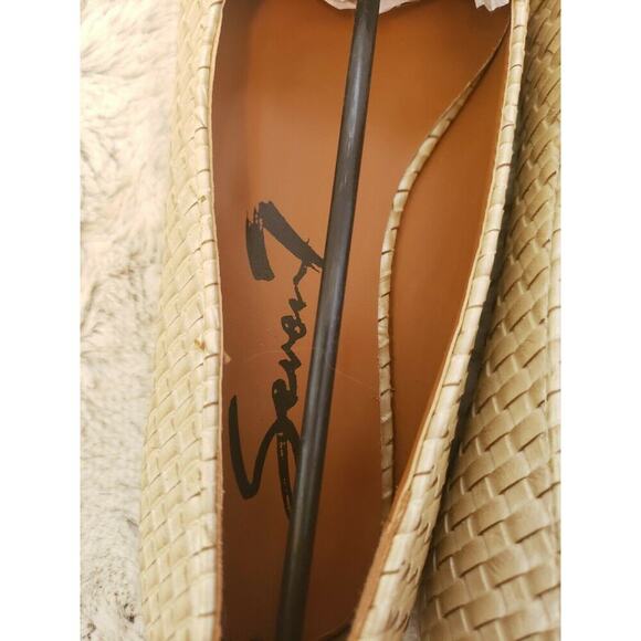 SEVEN 7 BASKET WEAVE BEIGE PEARLGIGI BUCKLE 8 - Picture 2 of 3